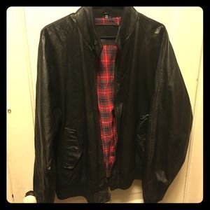 Men's Vintage Dark Brown Leather Bomber Jacket